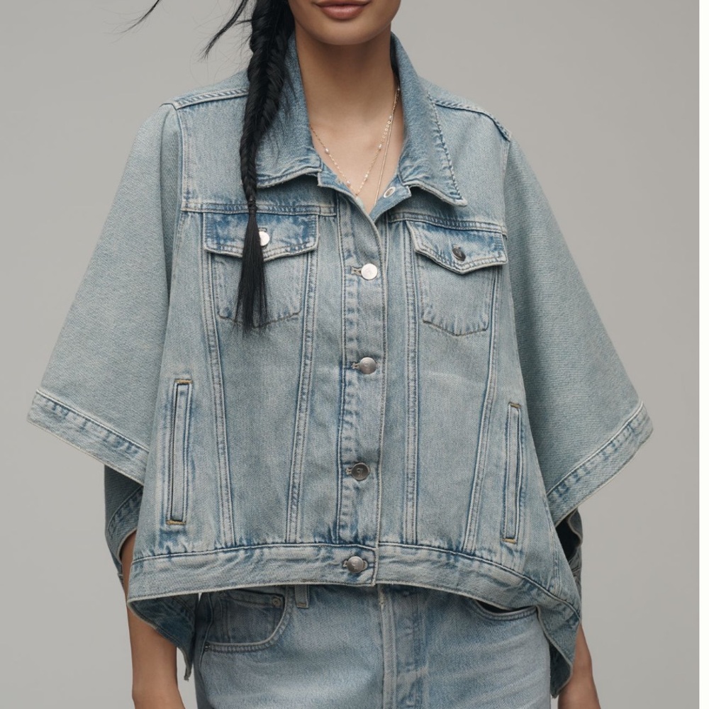 ANTHROPOLOGIE | Pilcro The Weston Cape Denim Boyfriend Jacket